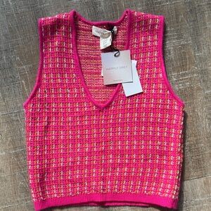 Happily Grey Women's Pink V-Neck Sweater Vest